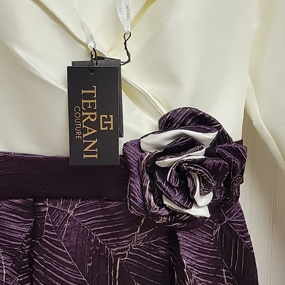 Terani Couture Elegant Purple & White Mother Of The Bride Gown Sz 2. New - Picture 6 of 8